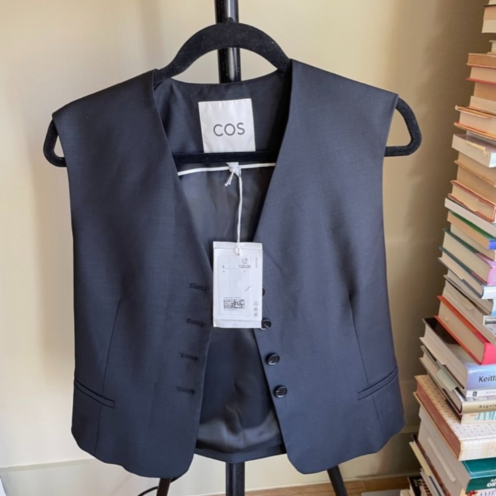 COS Black Wool Vest Sz8